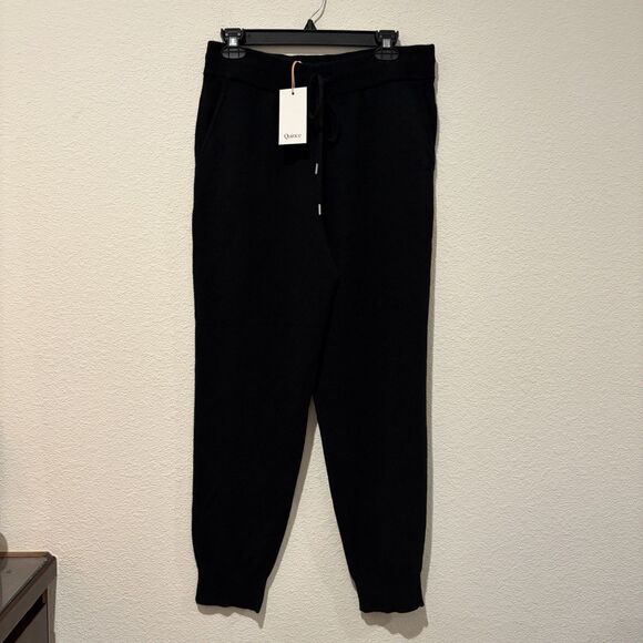 New Quince Women’s Black Mongolian Cashmere Sweatpants Joggers Size Medium - Picture 2 of 10